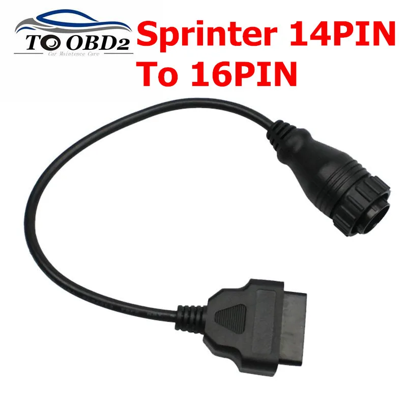 Автомобильный Кабель для Sprinter 14 Pin OBDII адаптер DLC разъем MB автомобиля Benz к OBD2 16Pin