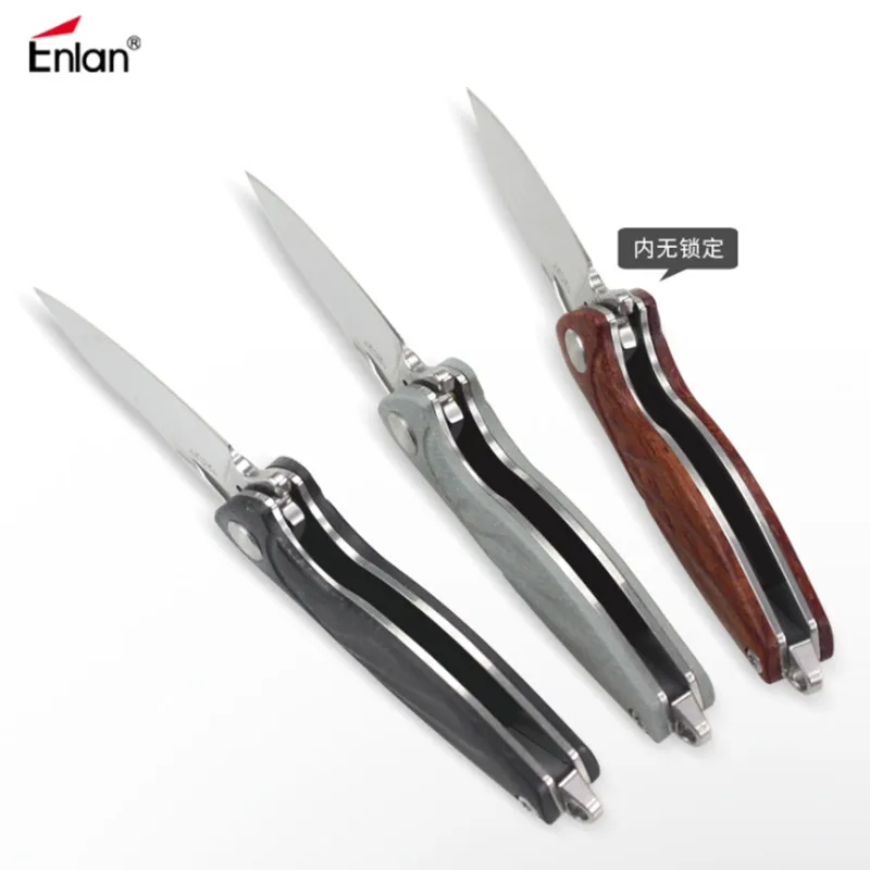 58 61HRC Enlan EW148 12C27 G10 или складной нож с деревянной ручкой инструмент для выживания