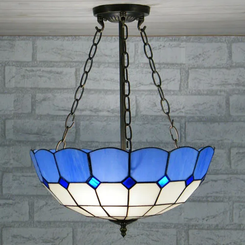 16inch European style Mediterranean blue white color pendant light bar room restaurant hang lamps | Лампы и освещение