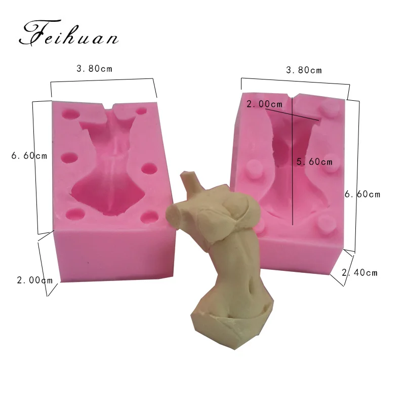 Feihuan 1 шт. Hunman тела модель формы силиконовые 3D Для мужчин женщин Помады украшения