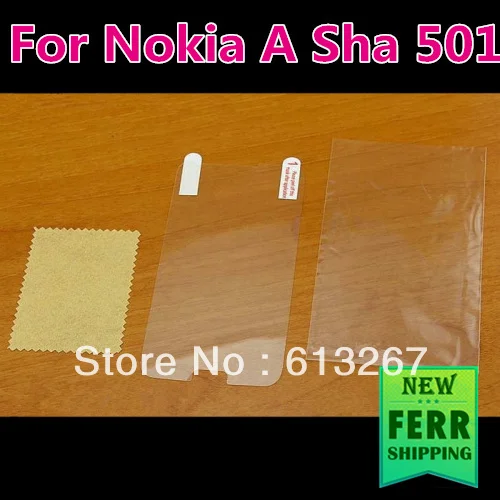 500pcs/lot DHL free shipping New High clear screen protector film For Nokia A Sha 501 With Simple packaging | Мобильные телефоны и