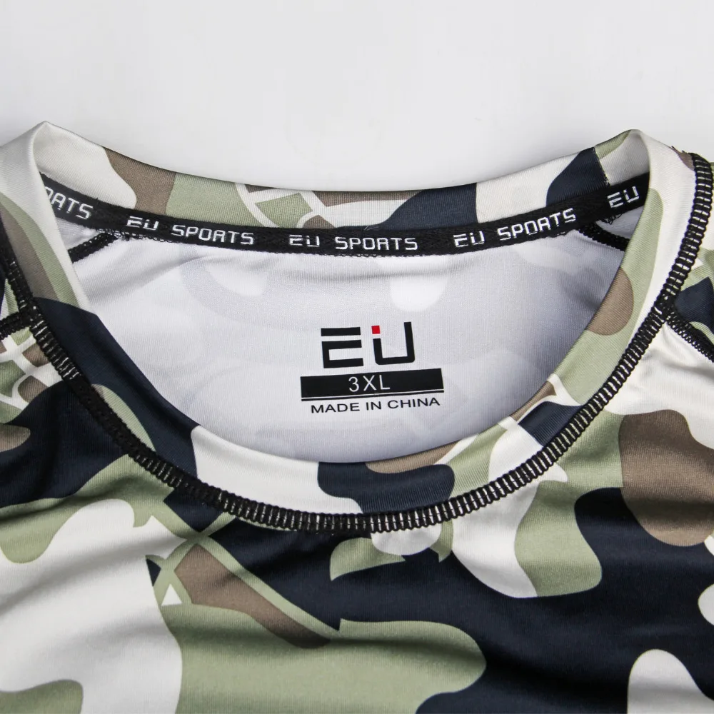 Мужская камуфляжная Джерси для велоспорта компрессионная Облегающая рубашка с