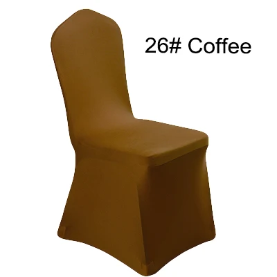 Coffee 100 шт, Универсальный Белый эластичный спандекс, лайкра, декоративный стул, чехлы для свадьбы, вечеринки, банкета, отеля, дома, праздника - Цвет: Coffee