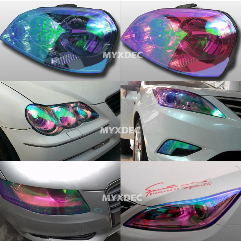 Блестящий Хамелеон 30 см * 1 м Стайлинг автомобиля фары заднего хода