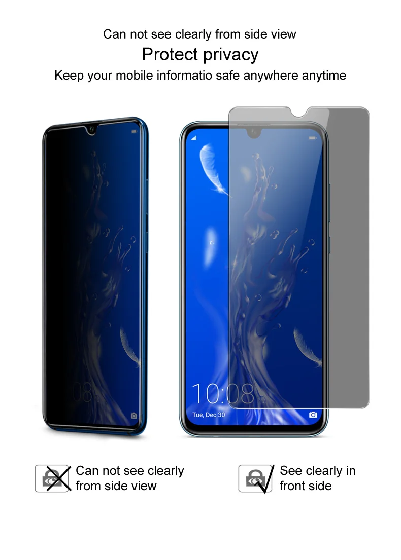 Защита конфиденциальности антибликовое стекло для huawei P Smart Honor 10 Lite закалённое стекло IMAK Защитная пленка для экрана анти шпионское стекло