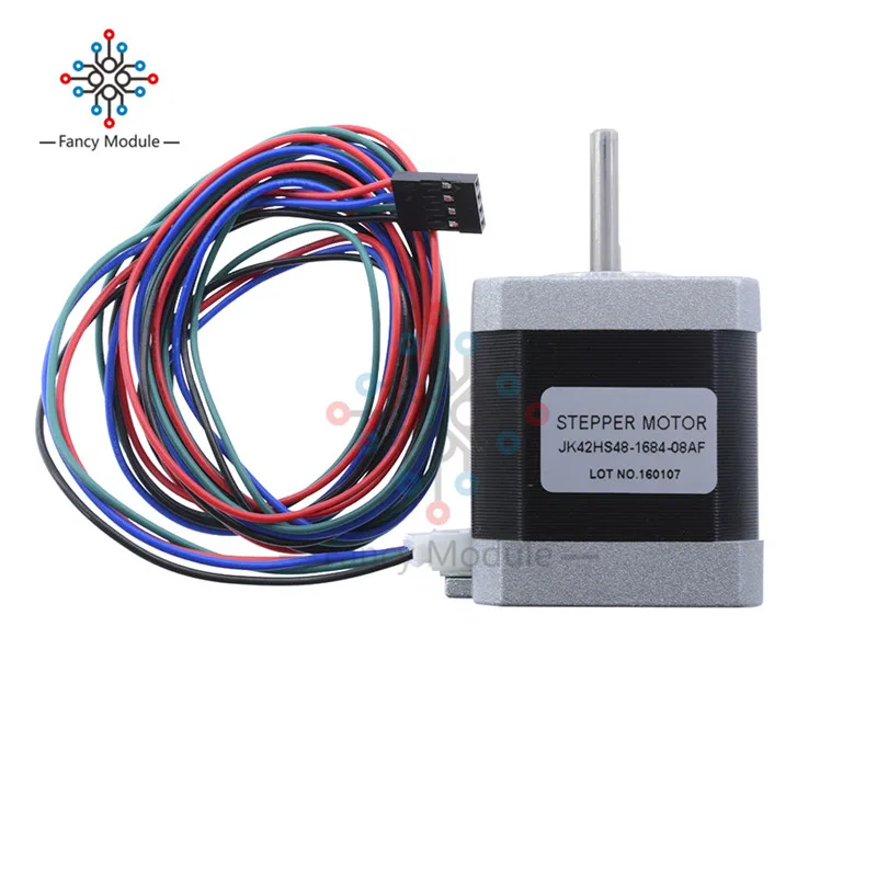 JK42HS48 1684 2A 12V Новый Nema17 1 8 градусов 42 мм гибридный шаговый двигатель 4 провода для 3D