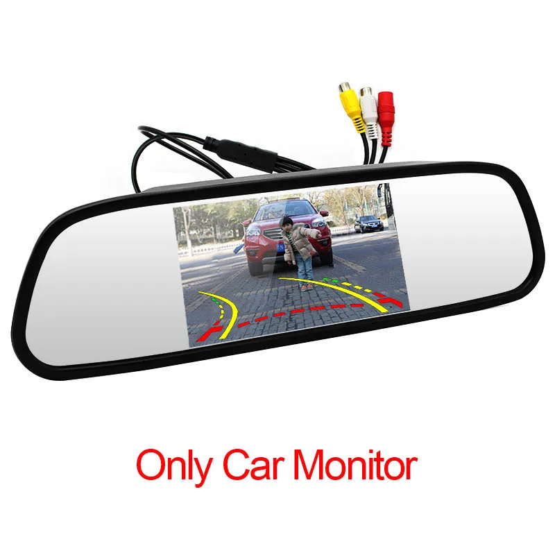 Only Car Monitor HD 5 дюймов интерьер автомобиля зеркало заднего вида монитор с резервной камерой, траектория парковки линии и звездный свет ночного видения - Цвет: Only Car Monitor