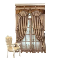 Sticker embroidery Blackout curtains for living room French window high quality curtains for Kitchen with Window Treatment Drap