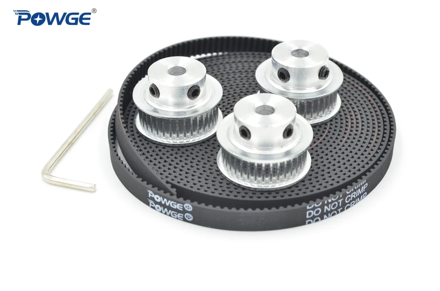 

POWGE 3pcs 30 teeth GT2 Timing Pulley Bore 5mm 6.35mm 8mm + 3Meters width 9mm GT2 Synchronous Belt 2GT pulley Belt 30T 30Teeth