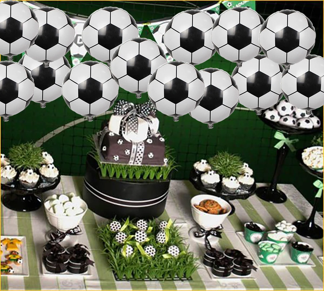 

50PCS Party Balloons Creative Soccer Shaped Foil Balloons Mylar Balloons For Party Ornaments New