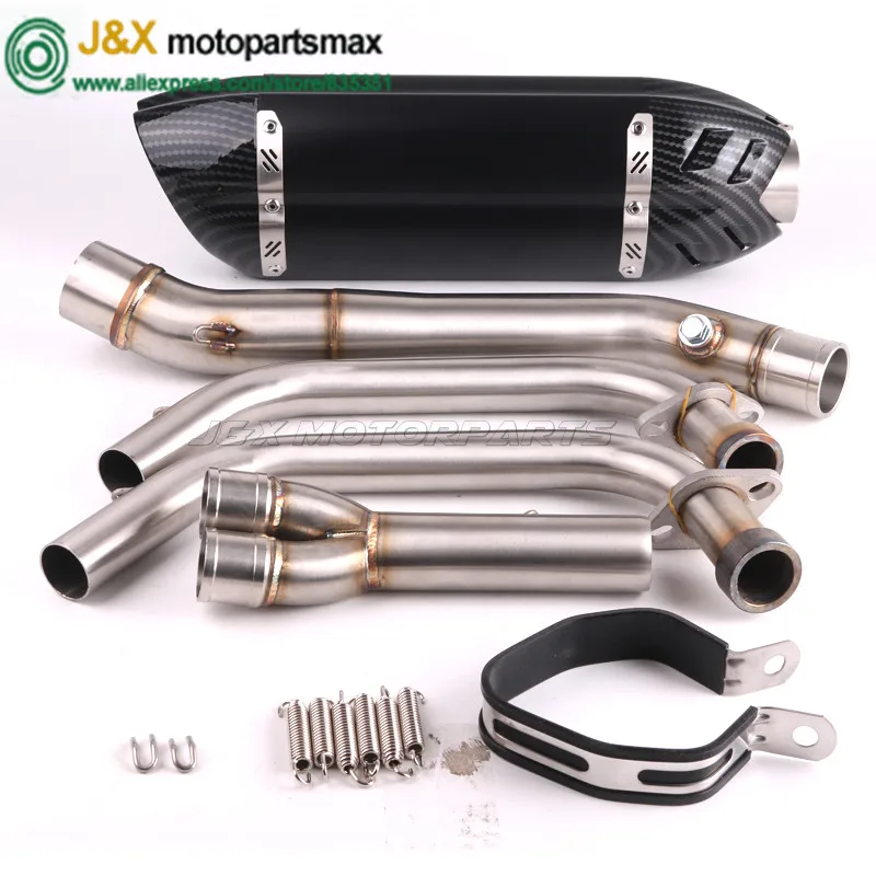 MT-03 MT03 R25 R3 глушитель для мотоцикла полная система контактная средняя труба+ выхлопная труба для Yamaha R25 R3- слипоны - Цвет: same photo