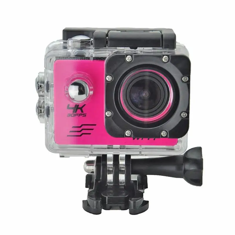Экшн-камера ALLOYSEED SJ8000B, 4 K, wifi, 1080 P, HD, 16 МП, 4X зум, камера на шлем, 30 м, водонепроницаемая, 170 градусов, широкоугольный объектив, Спортивная DV - Цвет: Розовый