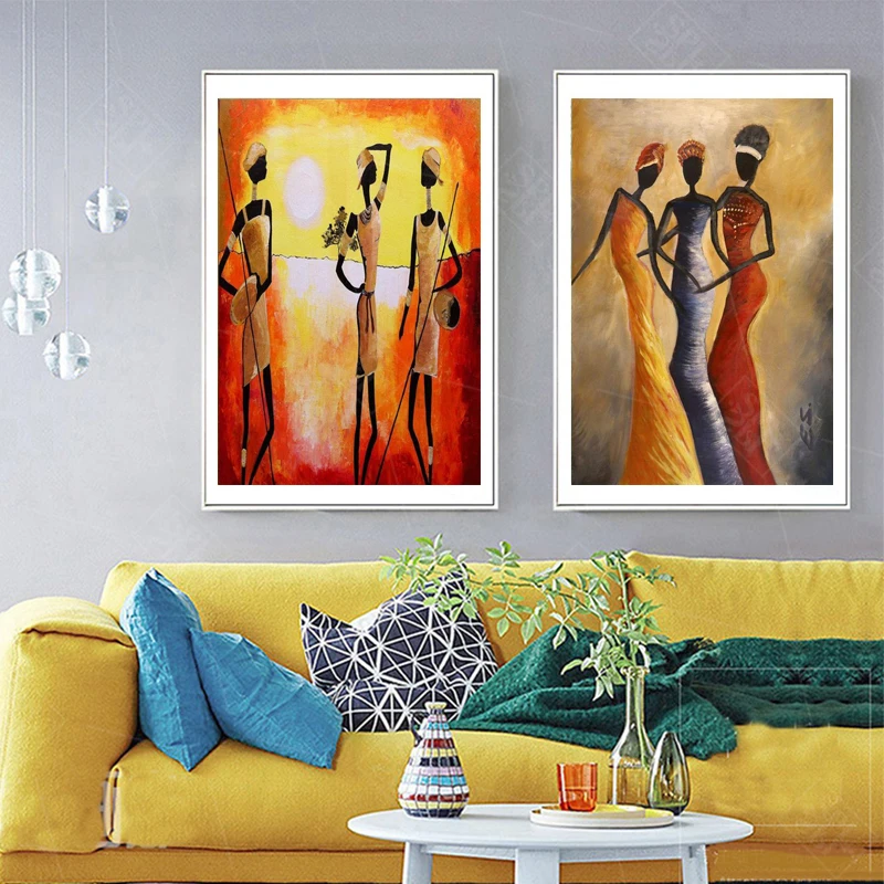 Vintage Wall Art Canvas Painting Abstract Home Decoration Poster African Woman For Living Room Decor Print Picture No Frame | Дом и сад