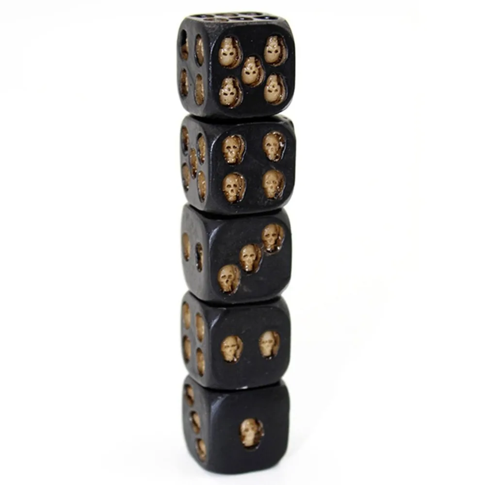5Pcs/set Creative Skull Bones Dice Six Sided Skeleton Club Pub Party Game Toys Resin for Children Adults HOT | Спорт и развлечения