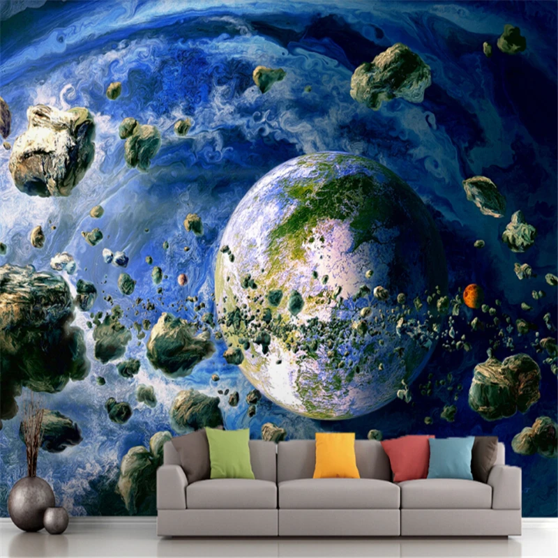 Современные обои для фото с изображением звезды земли 3D Вселенная луна из