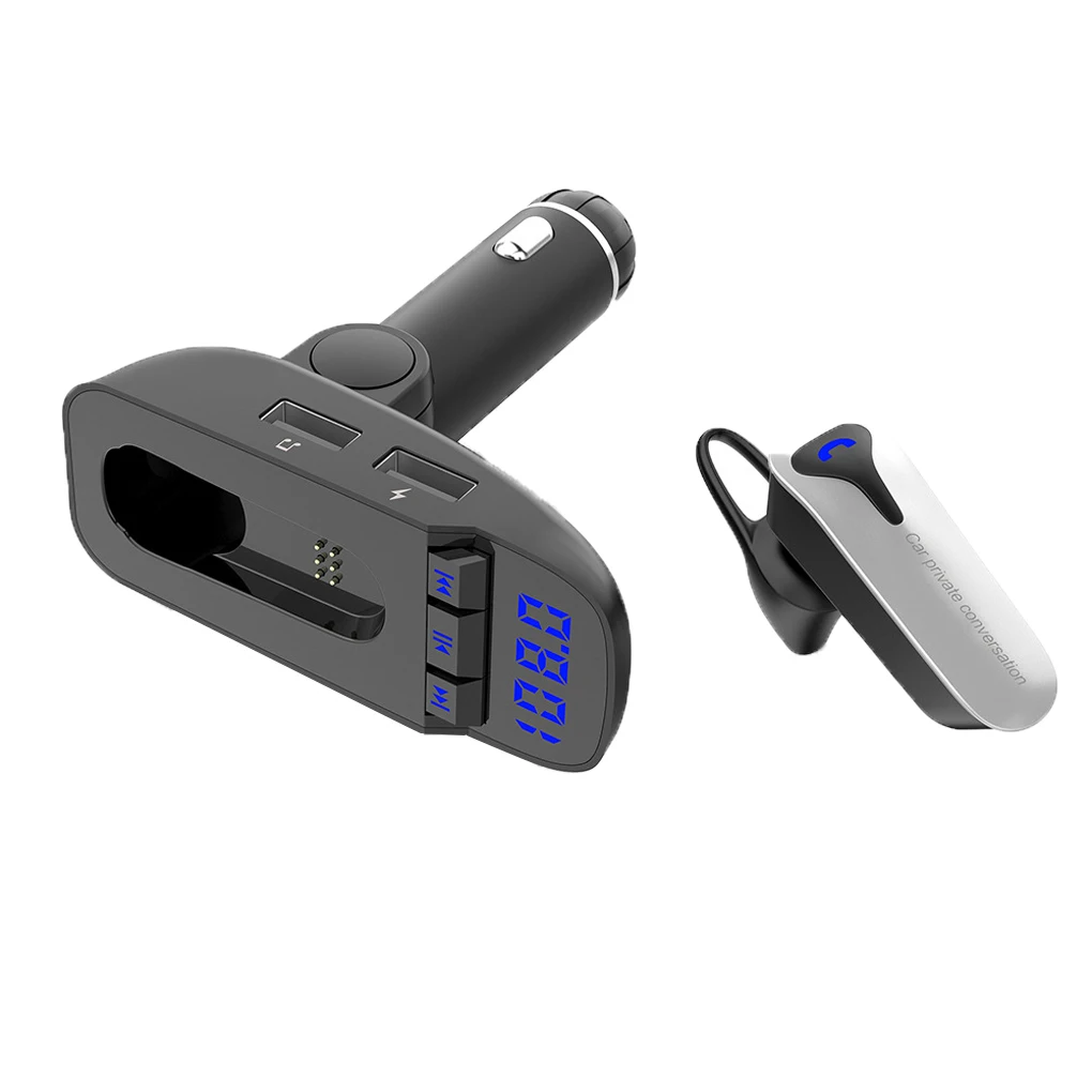 Универсальная беспроводная Bluetooth гарнитура FM передатчик MP3 радио адаптер TF SD
