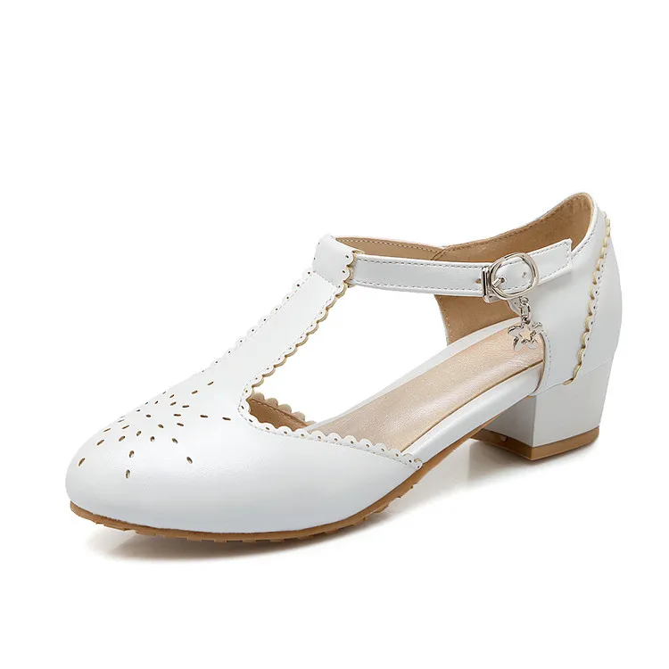 Белый tenis feminino Sandalias Mujer; модные повседневные летние сандалии; большие размеры 34-51 женские сандалии-гладиаторы на низком квадратном каблуке; e-6 - Цвет: Белый