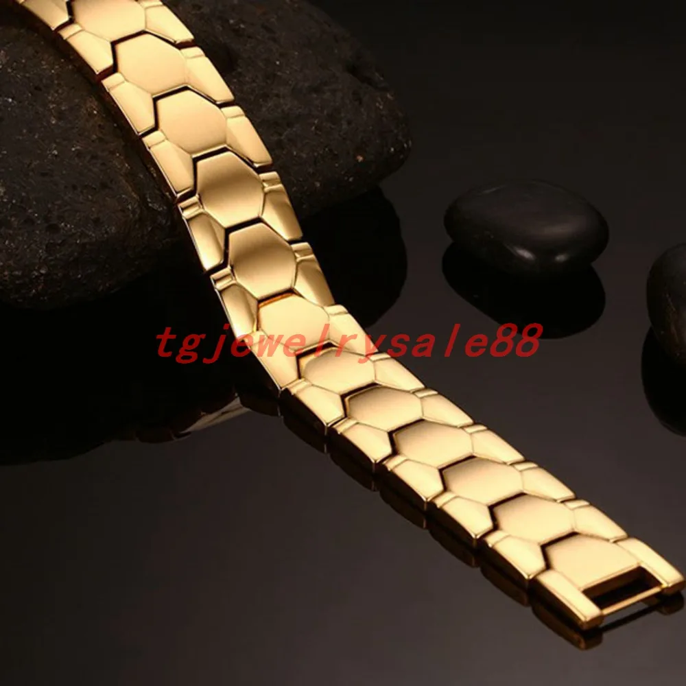 Идеальный золотой браслет из нержавеющей стали с магнитом для здоровья в стиле