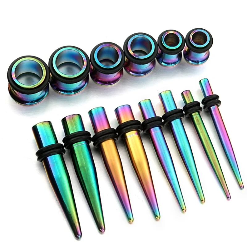 

36piece 316l Stainless Steel Ear Expander Piercing Taper & Plugs Tunnel Kit Stretcher Gauges Body Jewelry 14g--00g