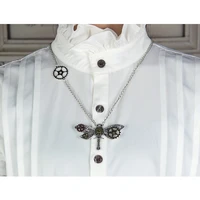 steampunk womens necklace vintage creative special dragonfly pendant necklace alumunium alloy metal link chain necklace