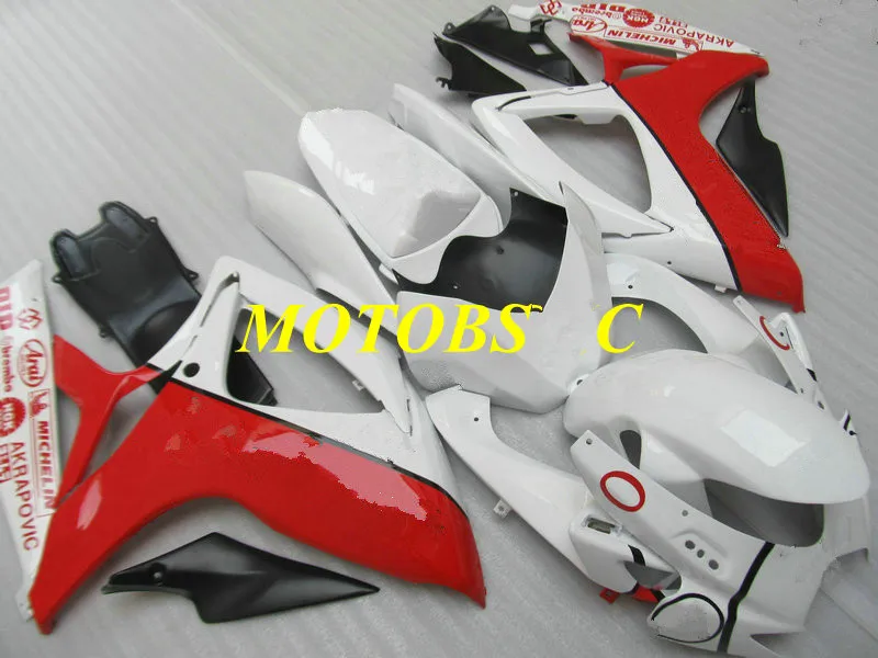 Обтекатель мотоцикла комплект для GSXR600 750 K6 06 07 GSXR 600 GSXR750 2006 2007 ABS красные белые