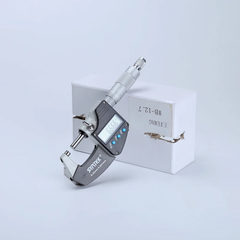

Цифровой микрометр Syntek 0,001 мм, метрический/дюймовый электронный внешний микрометр, твердосплавный наконечник, ЖК-штангенциркуль, измерительные инструменты 0-100 мм