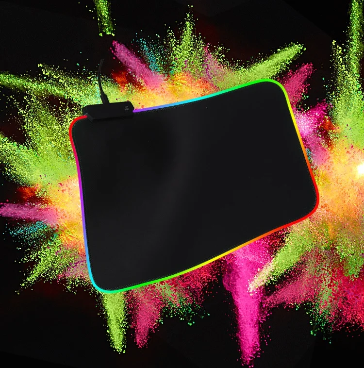 Сверхбольшой светящийся светодиодный коврик для мыши RGB толстая красочная мышка