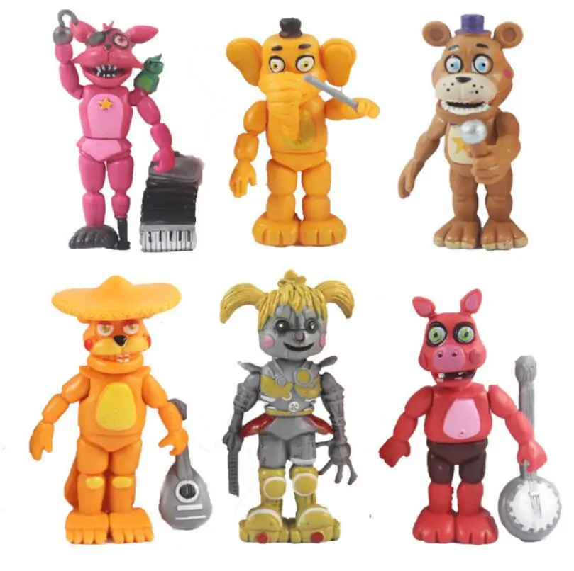 6 шт./набор, Five Nights at Freddy's, фигурка, игрушка из фнаф, Бонни, Фокси, Фредди, Fazbear, медведь, фигурки, игрушка, кукла, Brinquedos, модель игрушки