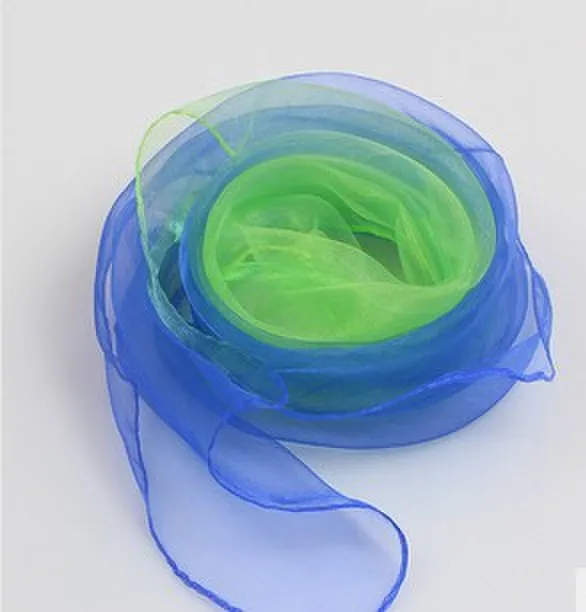 Градиент милый цвет маленький детский шелковый шарф конфетного цвета марлевые