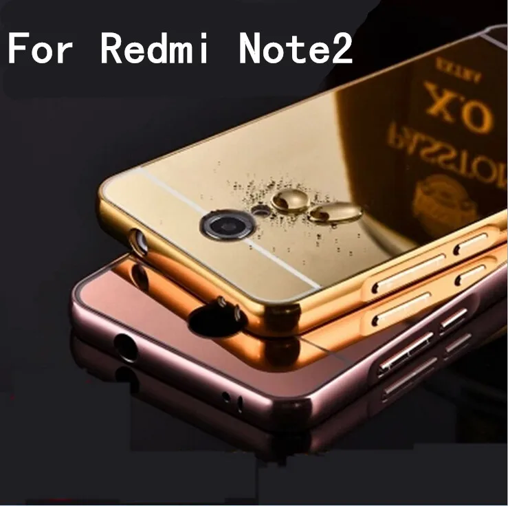 Хит продаж для Xiaomi Redmi Note 2 Hongmi Note2 золотой цвет Матовая рамка зеркальная задняя