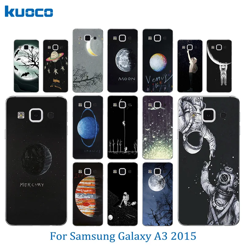 Чехол для телефона Samsung A3 2015 Capa мягкий силиконовый рисунок космическая Луна Galaxy