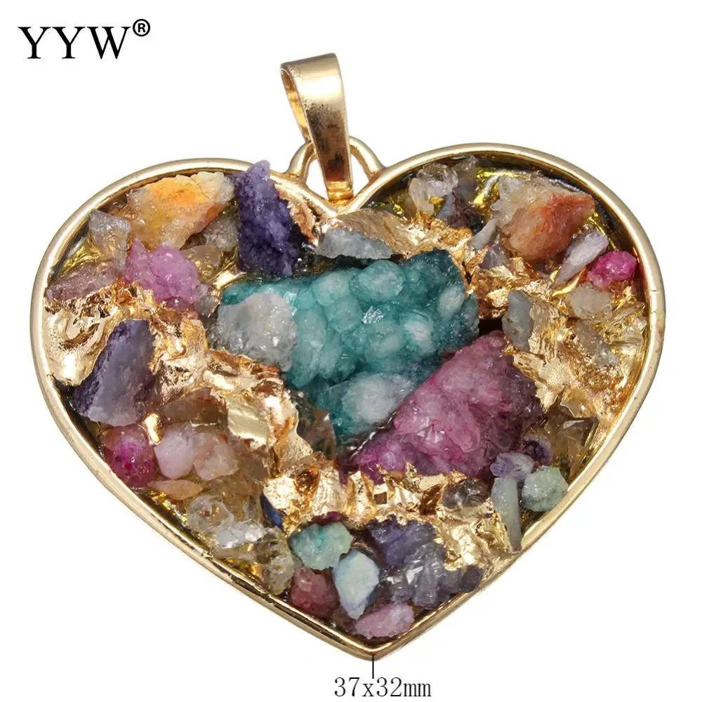 Женская подвеска из натурального камня для изготовления ожерелья латунь со