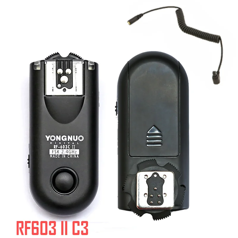 Светодиодная лампа для видеосъемки Yongnuo вспышка триггера RF-603II C RF603c c1 c3 ii RF 603 2 трансиверы для canon 5dII 1D 6D 7D 50d 60d 500d 600d 1000d ti5 ti6 - Цвет: RF603 II C3