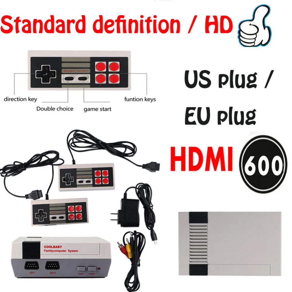 HDMI Классическая Мини ТВ игровая консоль Поддержка HDMI 8 бит Ретро видео игровая консоль встроенные 600 игры Ручной игровой плеер
