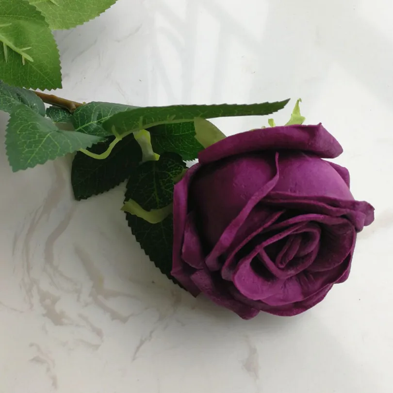 Искусственные цветы: роскошные розы. Размер 45 см - Цвет: 60cm deep purple