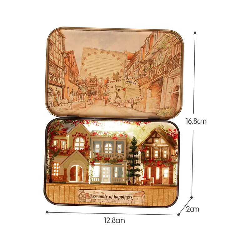 

Puzzle Toy DIY Doll House Furnitures Countryside Box Theatre Nostalgic Theme Miniature Scene Wooden Miniature Dollhouse