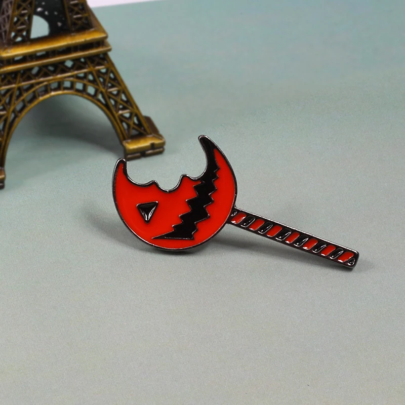 Крутая темная брошь в стиле панк булавки Забавный нож Чили Череп химическая