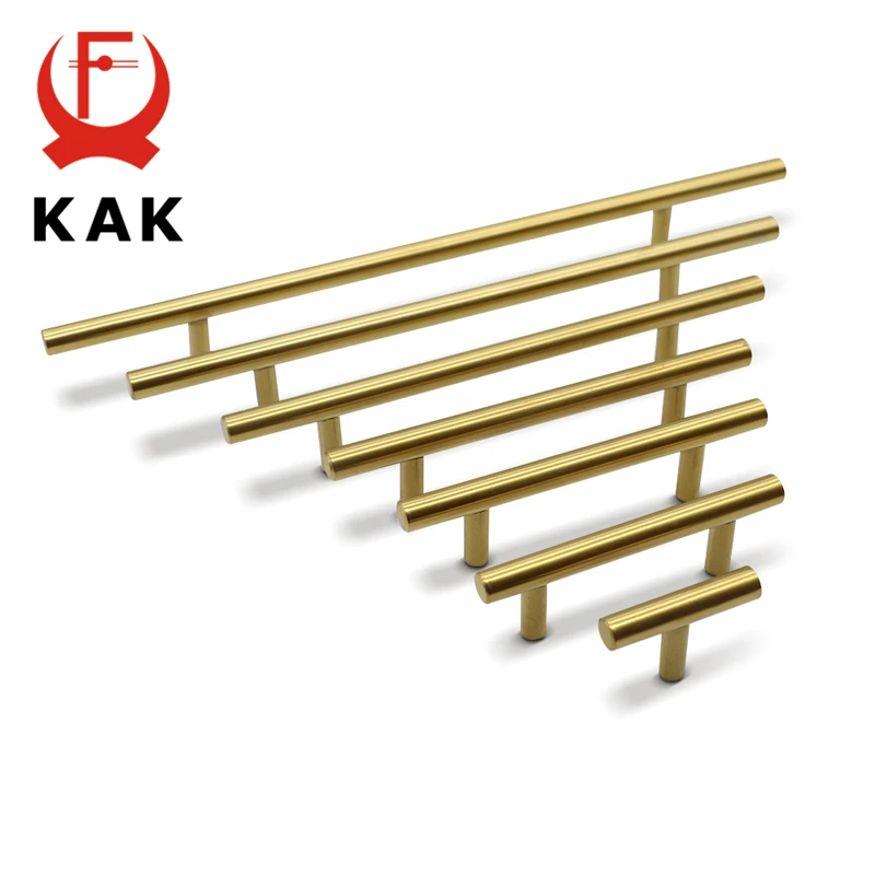 KAK 2 &quot~ 20&quot Золотая кухонная дверная Т образная планка прямые ручки для шкафа