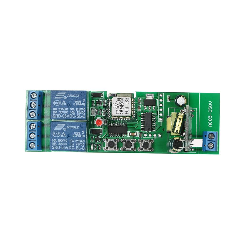 eWeLink Module Smart Wifi Switch 2CH AC85-250V Wireless Timer Phone APP Remote Control Voice | Электроника