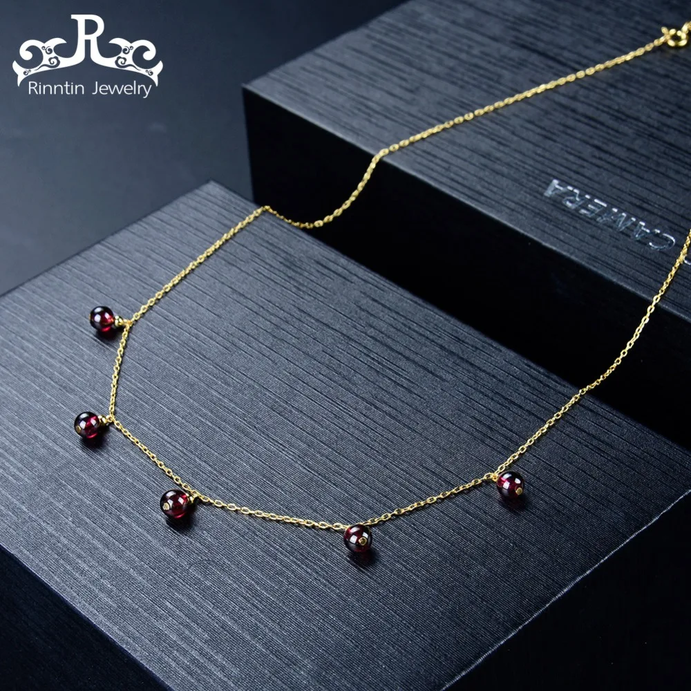 Effie queen 925 пробы серебряные Красные ожерелья «Гранат» и подвески вечерние ювелирные изделия для женщин подарок на день рождения TSN149-R