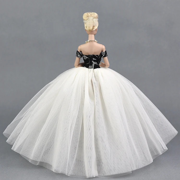 Dress + Veil / Gorgeous White &amp Black Party Evening Gown Clothing Outfit For 1/6 BJD Xinyi Kurhn Barbie FR Doll Xmas | Игрушки и