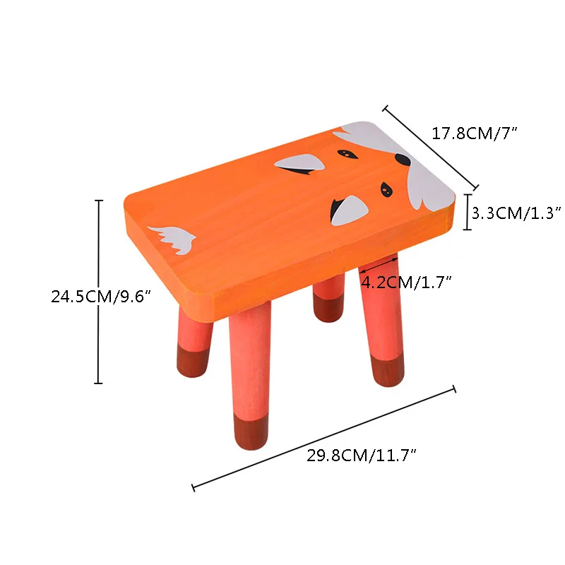 

Nordic Cartoon Children'S Solid Wood Square Stool Children'S Stools Small Bench Kid Room Decoration Furniture Children Furniture