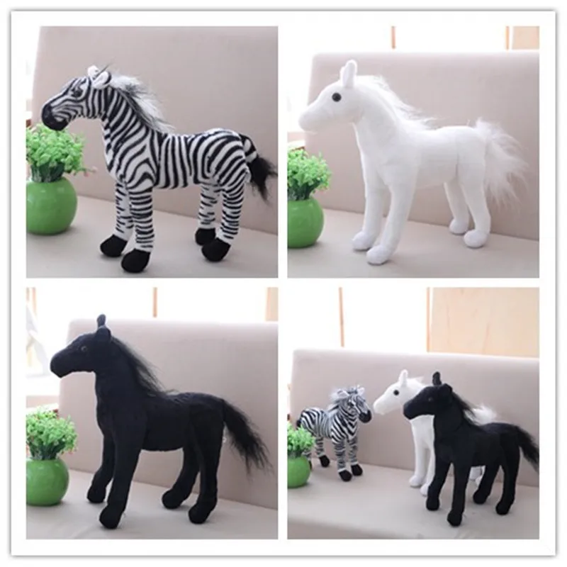 

Simulation Horse Plush baby Toys Cute Stuffed Animal Zebra Doll Soft Black White Horse Toy Kids friendsBirthday Gift home decor