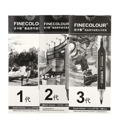 3 BOXES Finecolour, c чернилами на спиртовой основе пустая ручка EF100/EF101/EF102 8 шт./кор. маркер для белой доски замена двойной головкой для чертежные принадлежности - Цвет: 3 BOXES