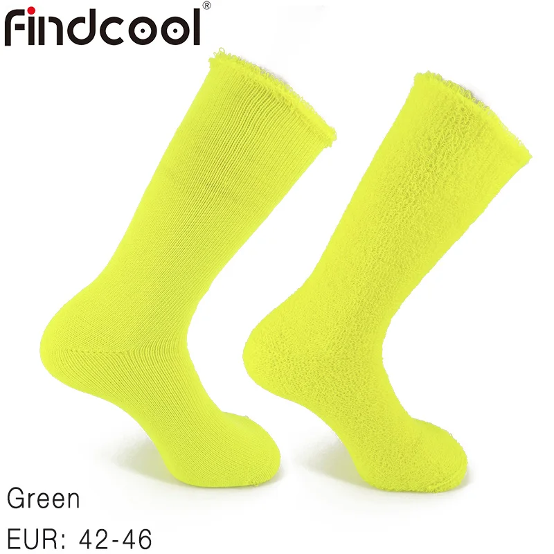 Green EUR 42-46 Findcool теплые тяжелые термоноски из мериносовой шерсти зимние носки спортивные лыжные носки для спорта на открытом воздухе горные походные носки - Цвет: Green EUR 42-46