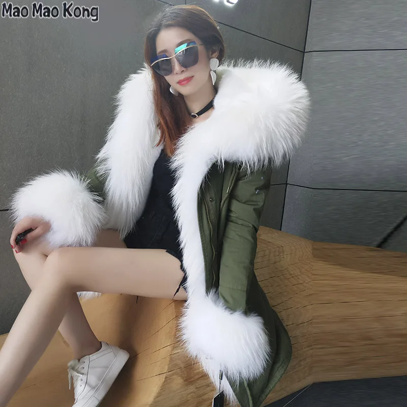 MaoMaoKong 2017 зимняя куртка для женщин зимнее пальто женская парка длинная