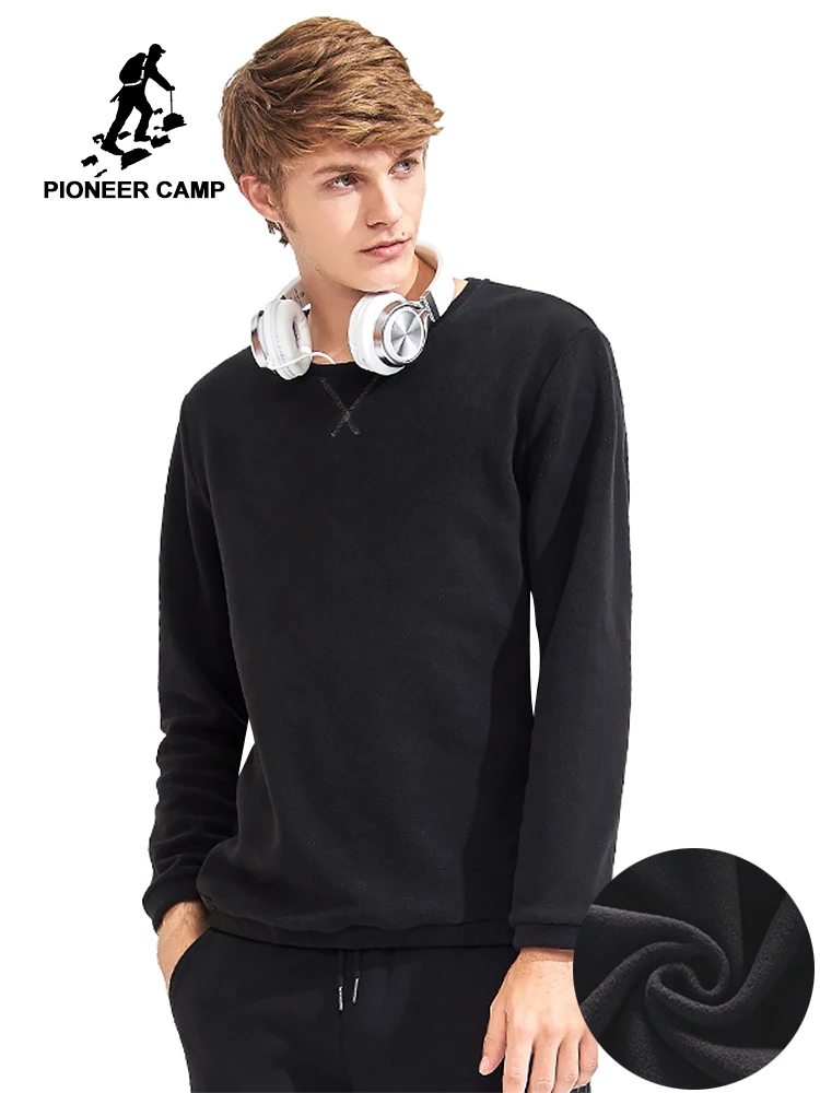 Мужская толстовка с капюшоном Pioneer camp теплая флисовая в стиле пэчворк зимний