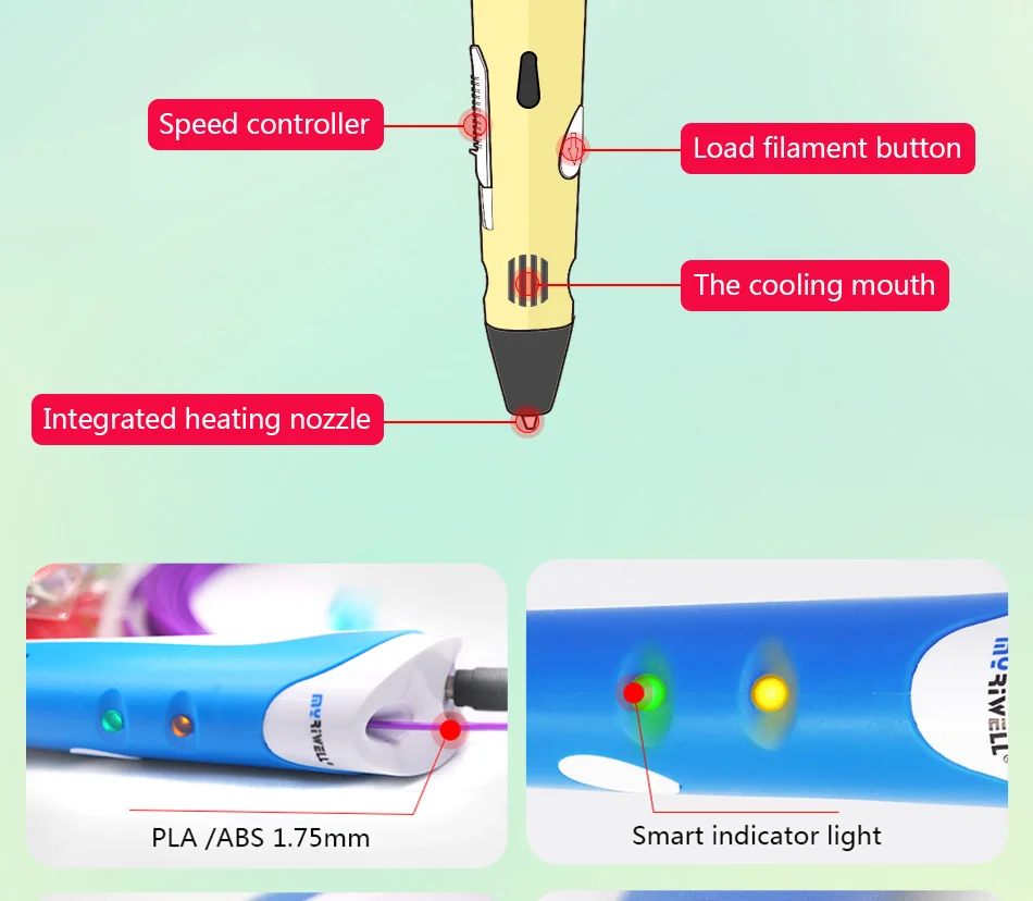 myriwell 3d ручка для рисования подарок на день рождения нить 3д ручка 3d pen 3d pens Лучший подарок для детей DIY 3 д ручка 3д триде ручка 3 d ручка 3Д РУЧКА stylo 3d ручка самая дешовая Высокое качество 3д ручку 3d