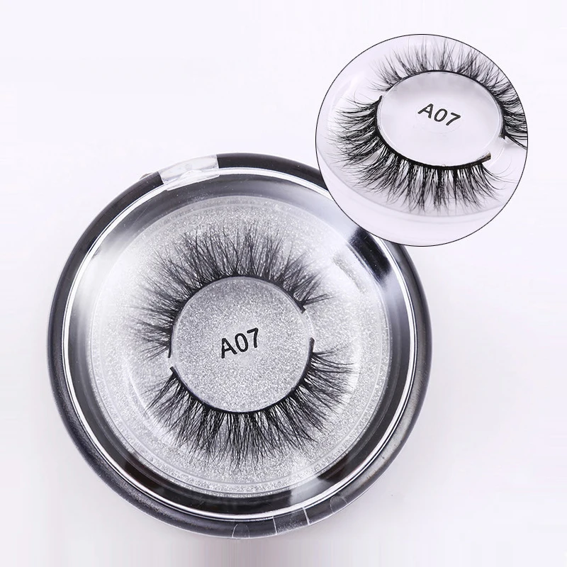 Норковые ресницы 3D норковые накладные долговечные натуральные круглая упаковка