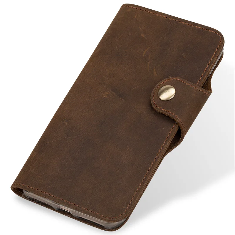 

Genuine Leather flip Wallets Case For Samsung s10 case retro leather buckle soft silicone shell for Galaxy s10e a7 2018 a50 a70
